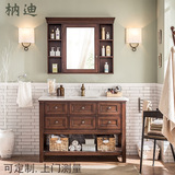 Американский стиль сплошной деревянный пол -тип шкаф для ванной комнаты для умывальника из ванной комнаты ванная комната для ванной комнаты туалет туалет, раковина, зеркальное шкаф