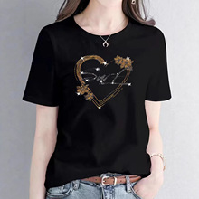 纯棉短袖t恤女黑色大版女装2026夏装新款韩版宽松百搭潮牌体