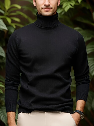 Soft Viscose Turtleneck Sweater Soft Viscose Blend for Men