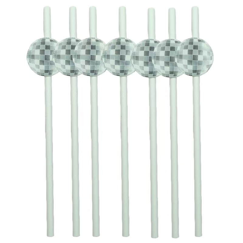 Tarjetas de béisbol transfronterizas paja de papel desechable degradable paja de postre pastel bar fiesta decoración paja