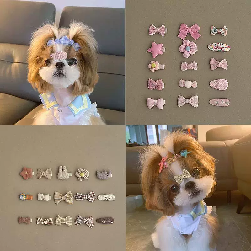 Заколка для собак Xishi, маленькая заколка для бродячих волос, заколка для волос, заколка BB с бантом, аксессуар для волос, который не выпадает.