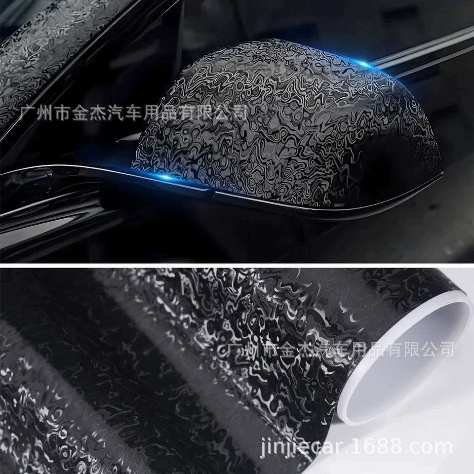Эксклюзивная трансграничная поставка наклеек для внутреннего и наружного декора из кованого углеродного волокна PET, пленки для полной замены цвета зеркала заднего вида.