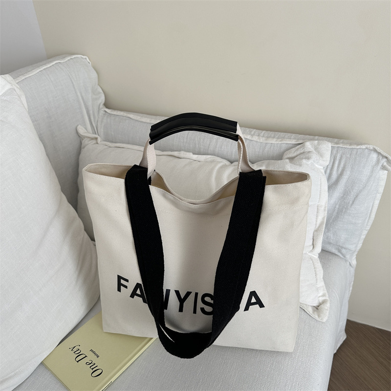 Bolsa de lona de gran capacidad para mujeres 2024 invierno nueva bolsa de hombro bolsa de viaje de clase de estudiantes universitarios