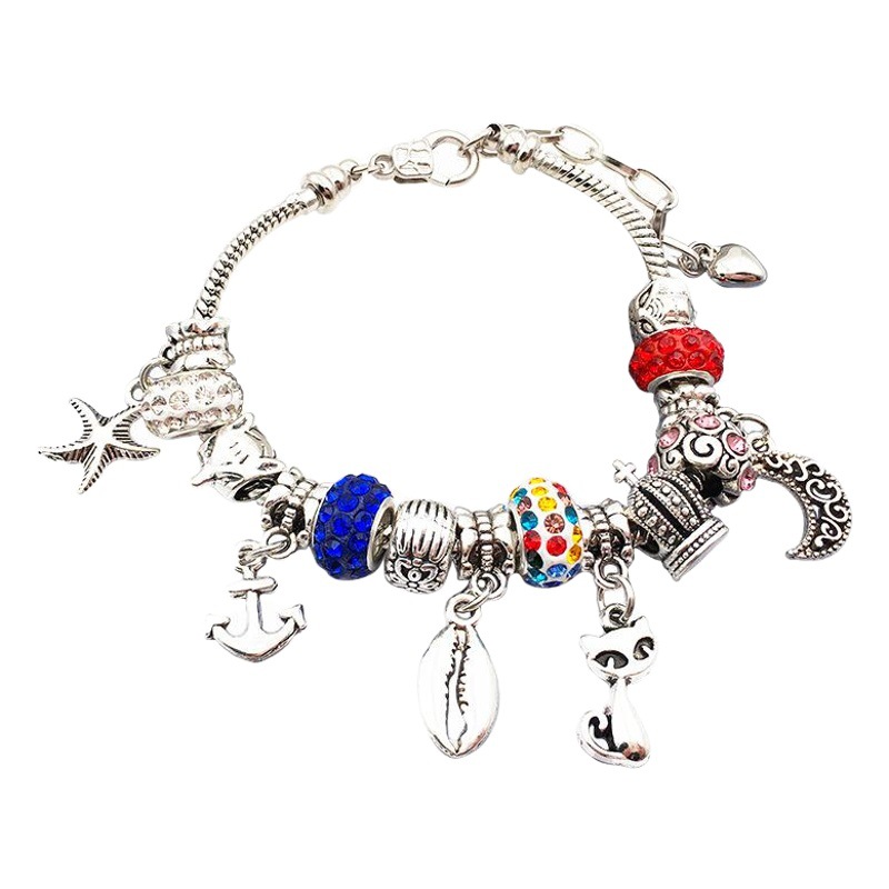 Venta caliente transfronteriza colorida pulsera traje europeo y americano joyería popular pulsera hecha a mano diy joyería personalizada regalo de las muchachas