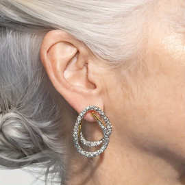 宸佑 跨境热卖简约大圆圈耳环高级感满钻气质圆环耳圈圈耳坠耳饰