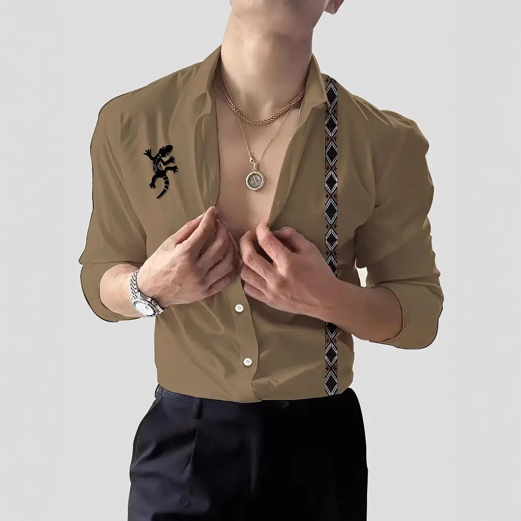 2025 nuevo estilo Amazon comercio exterior casual transfronterizo tendencia de moda salvaje camisa de manga larga de alta calidad MB12