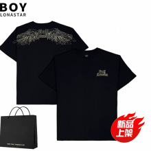 BOY LONASTAR新款纯棉圆领潮牌印花夏季炽羽短袖T恤老鹰宽松男女