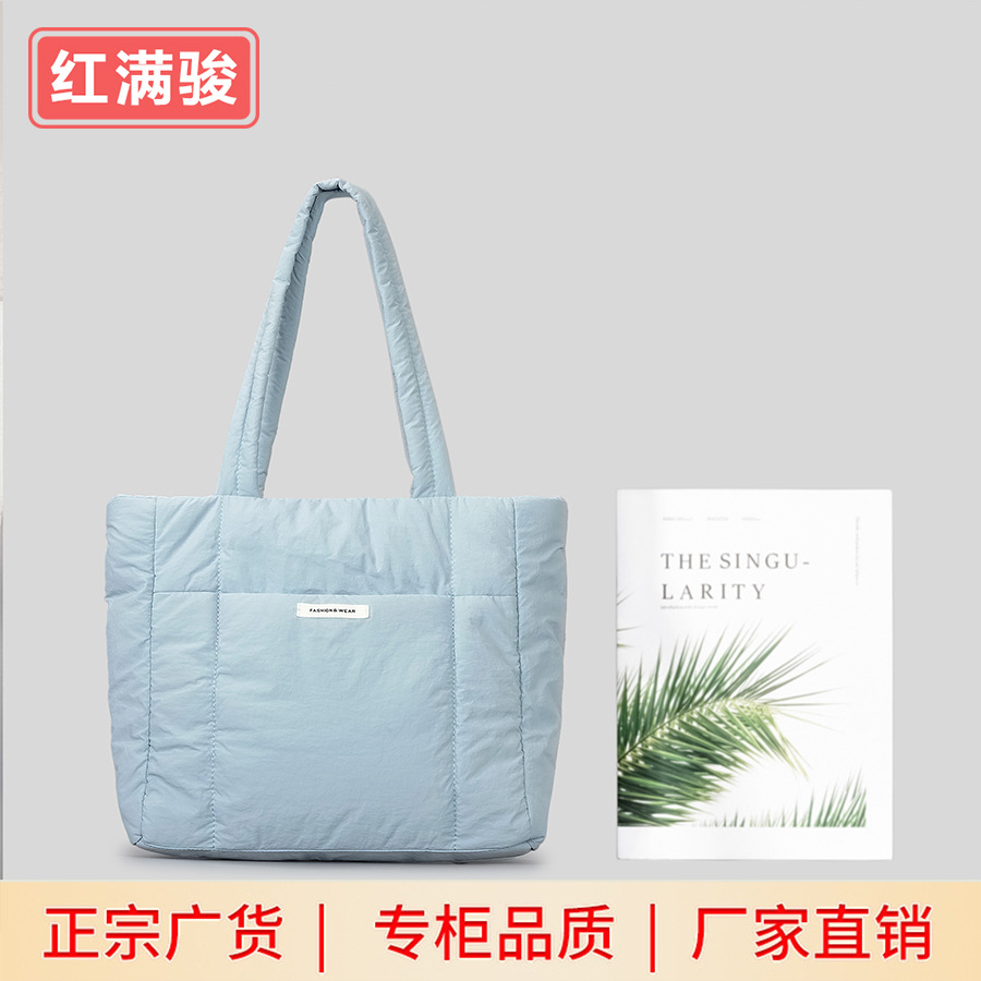 Gran Capacidad de nylon bolsa de las axilas de las mujeres de color sólido suave abajo bolso de algodón nicho simple bolso de hombro ligero