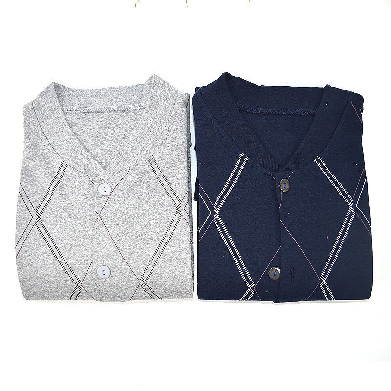 중년 및 노인 남성면 가디건 신작 오픈 가을 코트 대형 느슨한 깃털 열 속옷 봄 가을 겨울 아빠