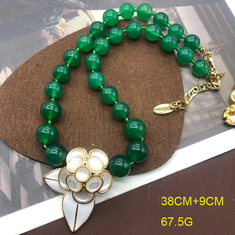 Earrings, Necklace Classification Earrings + Necklace Quantity Wholesale Jewelry Basic Retro Classic Style Geometric Alloy Artificial Pearls Agate Plating Inlay Earrings Necklace