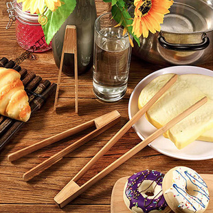 Bamboo Kitchen Barbecue Food Clip Bamboo Long Handle Anti-scalding Steak Exlonged Dessert Semicircle Special Bread Clip