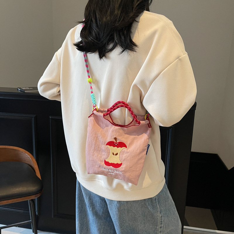 Bolso de Mano y Bandolera de Compras para Mujer de Nylon Bordado para Uso Diario