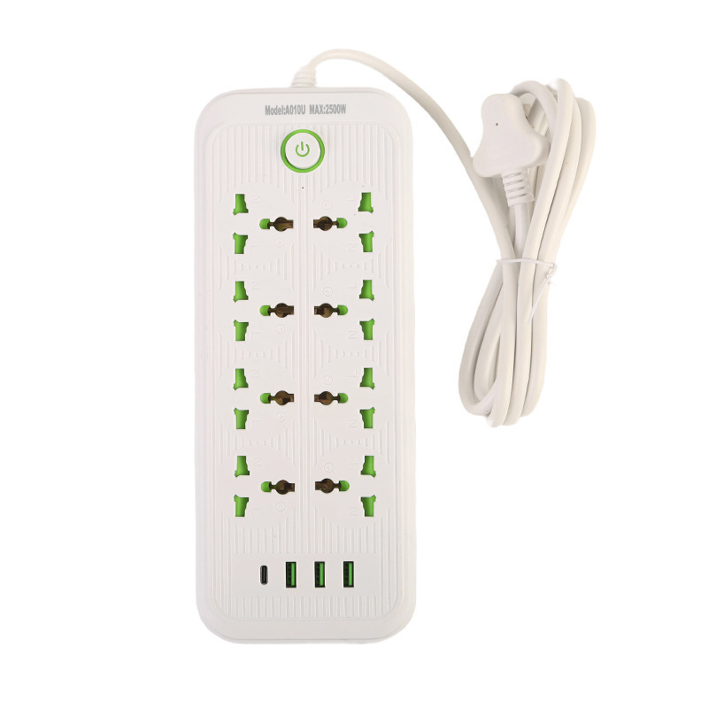 Comercio exterior multi-USB conector con interfaz tipo-c de ocho agujeros multifuncional oficina en el hogar estándar británico estándar europeo estándar americano