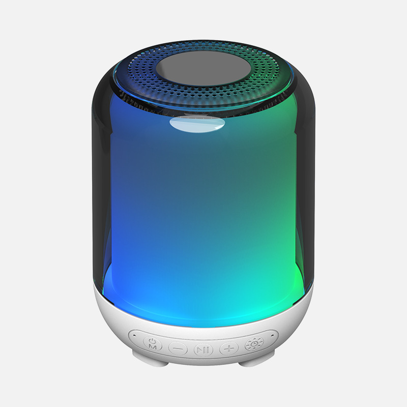 Nuevo altavoz bluetooth de vidrio esmaltado colorido subwoofer de pantalla completa sonido de colorido pequeño sonido de vidrio transparente envolvente