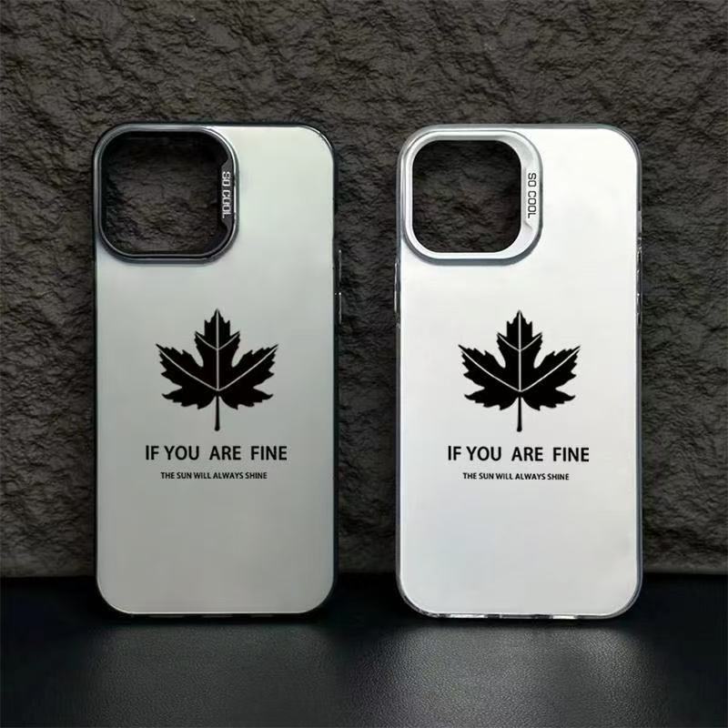 Nueva hoja de arce para iphone16pro funda para teléfono móvil moda 15pro Apple 14plus Europa y América 13 personalidad 12