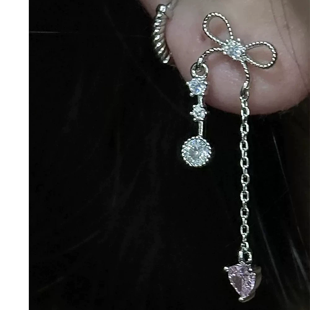 Серьги с бантом, сумочка с кисточками, стиль легкой роскоши, премиум