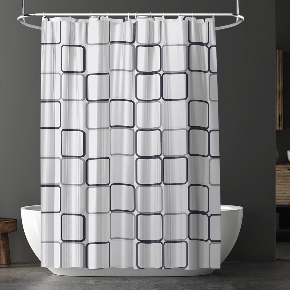 Cortina de ducha de PEVA impresa en 3D con forro transparente, impermeable, antiadherente, antimoho, cortina de baño engrosada, disponible para envío transfronterizo.
