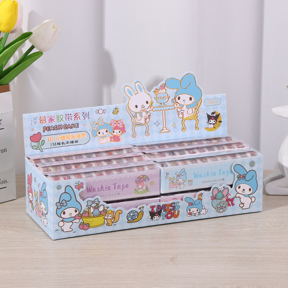 10 rollos de pet mate pegatinas de cinta adhesiva regalo de premios para niños dibujos animados diy pegatinas de material decorativo