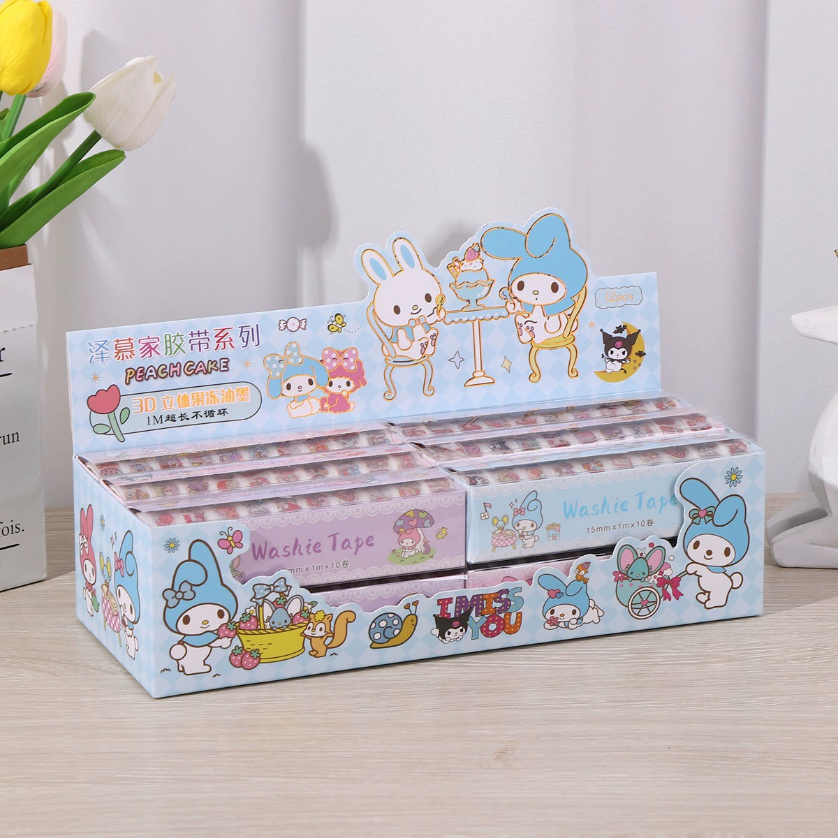 10 рулонов матовой ПЭТ-ленты для декора дневников, наклейки для детских призов, мультяшные наклейки для творчества и украшения дневников