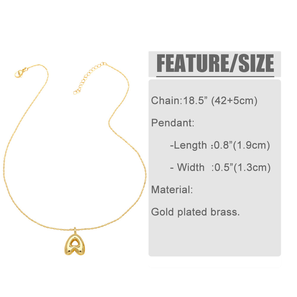 10g Weight Gold Plated Plating Material Pendant Necklace Classification 1 Piece Quantity Daily, Street Occasion Copper Material Letter Pattern Unisex Gender Simple Style Style Copper Gold Plated Simple Style Letter Pendant Necklace 无