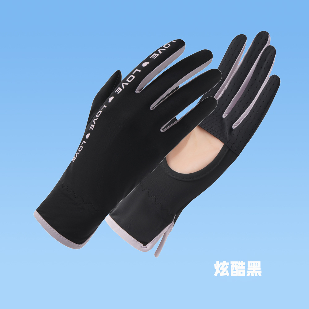 Guantes de protección solar de seda de hielo guantes de verano finos antideslizantes a prueba de rayos UV para niñas con pantalla táctil al conducir