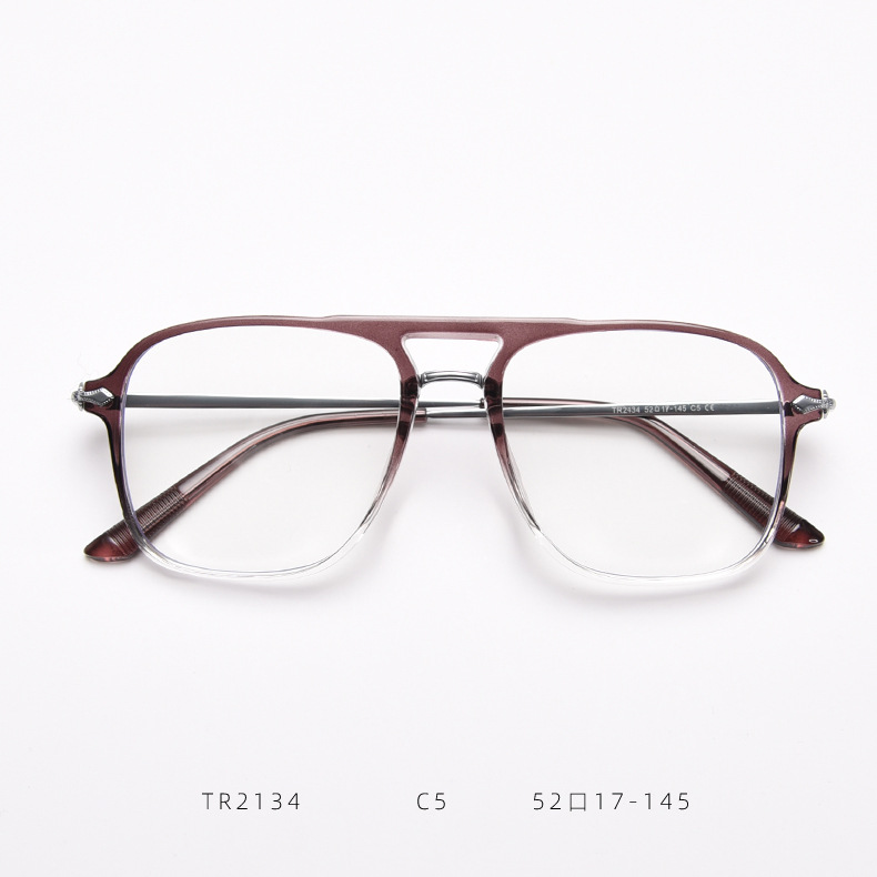 Aviator Glasses Frame Unisex Trendy Double Bridge Optical Frames_voghion.com