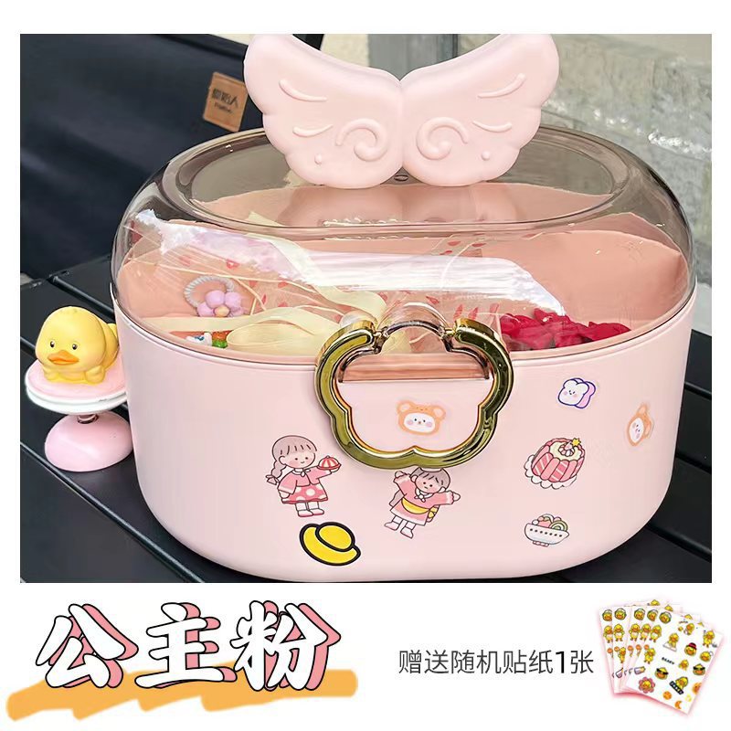 Caja de almacenamiento de joyas para niñas a prueba de polvo clips horquillas accesorios infantiles diseño lindo
