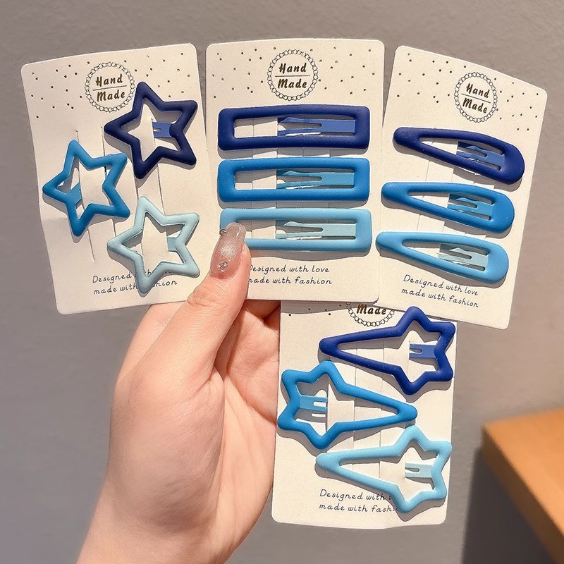 Klein clip de cabello azul para mujeres 2024 nueva tarjeta de cabello rojo en línea frente clip lateral clip clip de cabello roto clip de cabello tocado