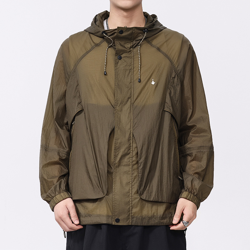 Ropa de protección solar de verano para hombres helado secado rápido abrigo de ocio anti-UV deportes frío ropa de piel negra gruesa