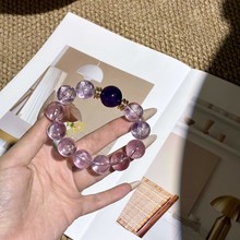 天然薰衣草紫水晶手链乌拉圭紫水晶小众设计闺蜜饰品高级感轻奢手