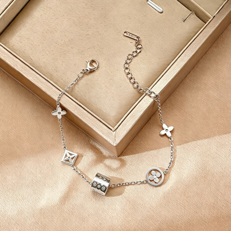 Ventas transfronterizas calientes nuevas pulseras de acero de titanio personalidad femenina de alto nivel diseño ligero de lujo moda temperamento versátil joyería de acero de titanio image 99
