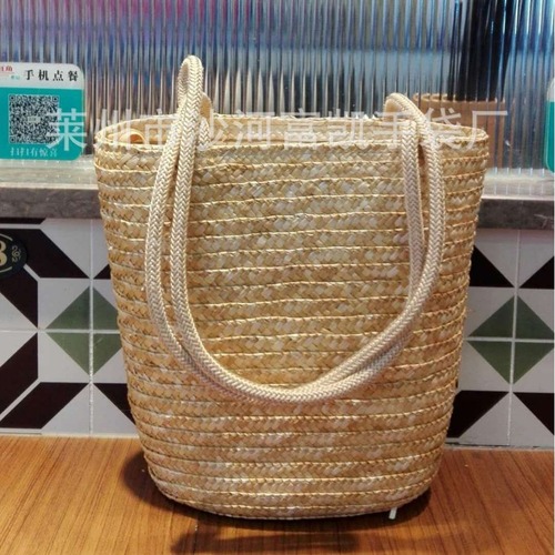 Factory grass woven bag beach bag for women, summer wheat grass bag, fashion casual bag, weaving craft bag