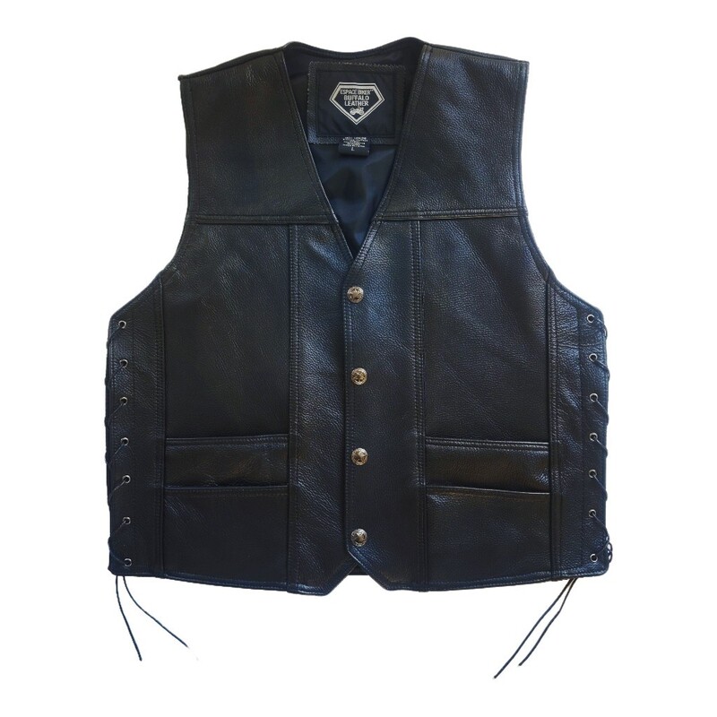 European and American Style Motorcycle Leather Vest, Men's Vest, Genuine Leather Gilet, Riding Vest, Plain Pure Black Full Leather European and American Style Motorcycle Leather Vest, Men's Vest, Genuine Leather Gilet, Riding Vest, Plain Pure Black Full Leather