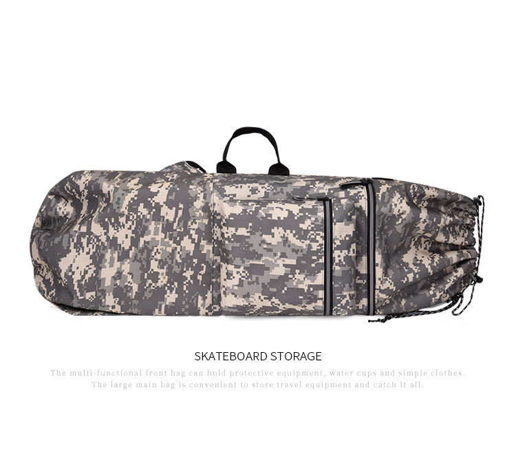 Waterproof 45 Inches Solid Color Camouflage Outdoor Drawstring Backpack display picture 13
