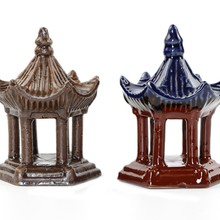 假山摆件亭子山水盆景摆件陶瓷山石盆景小摆件鱼缸造景摆件装饰品