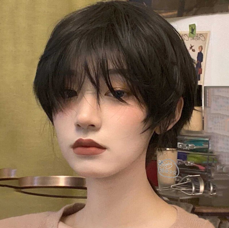 Japanese Style Wig Male Juvenile Short Hair cos Female Zhengtai Daily Short Straight Hair Cyber Popular Korean Style Handsome Natural Full Head Cover