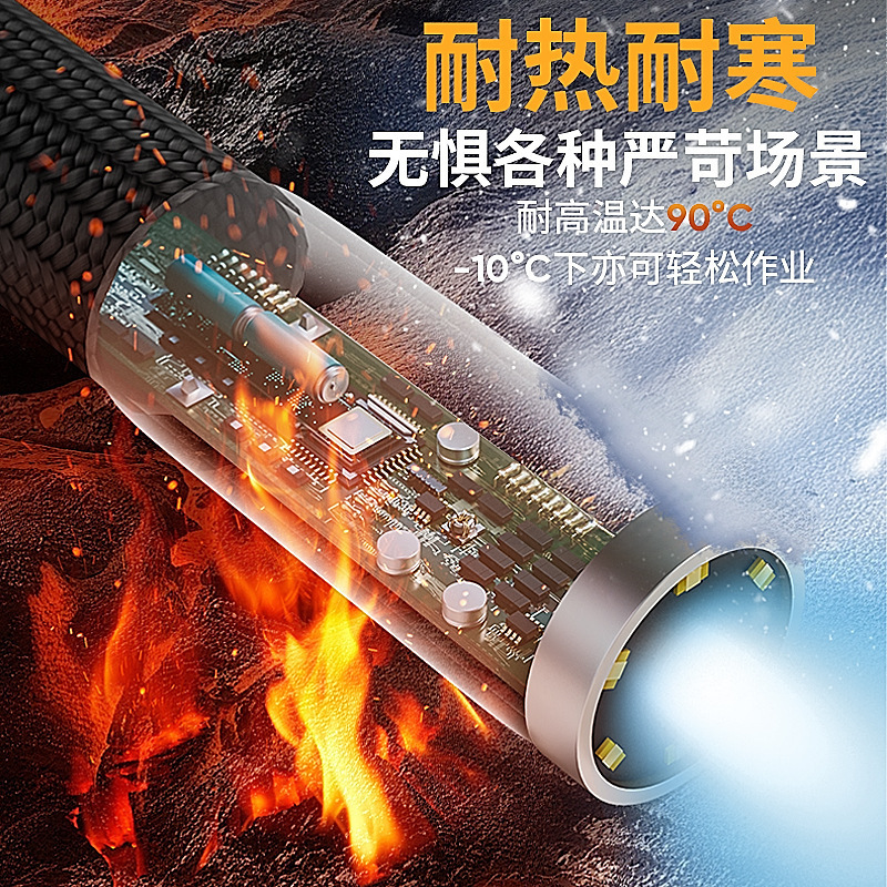 工业内窥镜5.0寸大屏超高清1080P拍照录像汽车管道检修耐高温探头