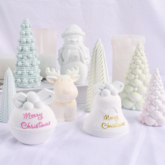 クリスマスツリーろうそくシリコン金型diy手作りクリスマス雪だるま鈴ヘラジカ香薫石膏ろうそく金型