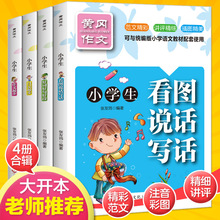 小学生黄冈作文全4册1-4年级作文起步日记看图写话好词好句