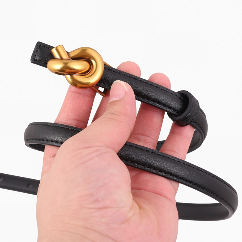 Ceinture en cuir véritable pour femme, nouvelle décoration minimaliste et à la mode, associée à des jeans, des jupes, des ceintures, un stock tendance de niche pour femme._voghion.com