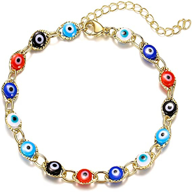 European and American Cross-Border Jewelry Devil's Eye Bracelet Women's Turkish Evil Eye Bracelet Fashion Street Style Trendy Hand Jewelry