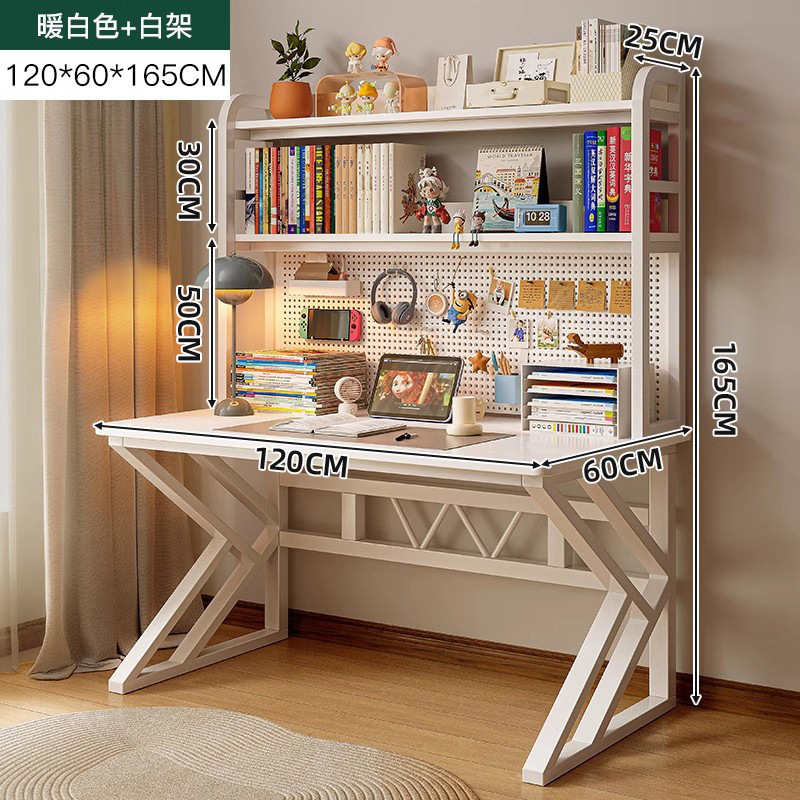 Dormitorio de niña Escritorio de computadora Tocador con estantería Mesa de juegos blanca integrada Escritorio de aprendizaje para estudiantes