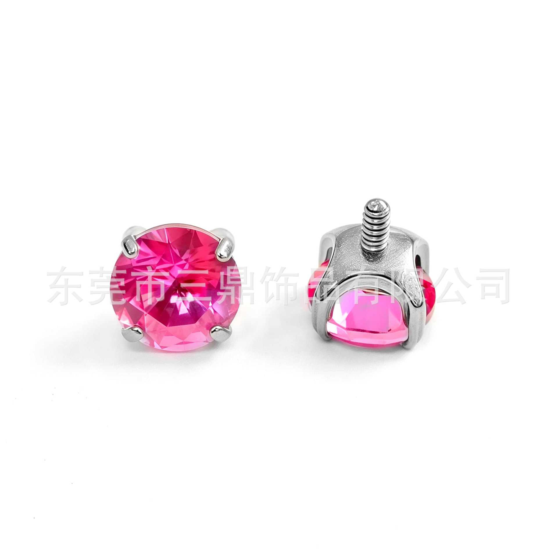 新型丸底F136チタン爪は5Aジルコン耳骨釘リップピアスG23チタン合金穿刺アクセサリー部品をはめ込んでいます。