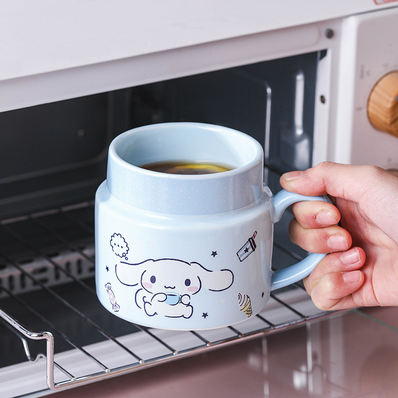 三丽鸥陶瓷支架杯HelloKitty马克杯可爱陶瓷杯子高颜值喝水杯家用|undefined