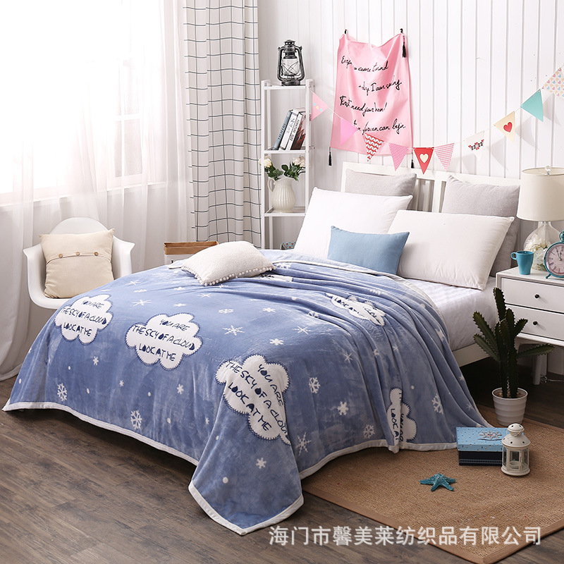 法莱绒毛毯包边云貂绒毯子回礼会销礼品批发保暖几何图案蓬松