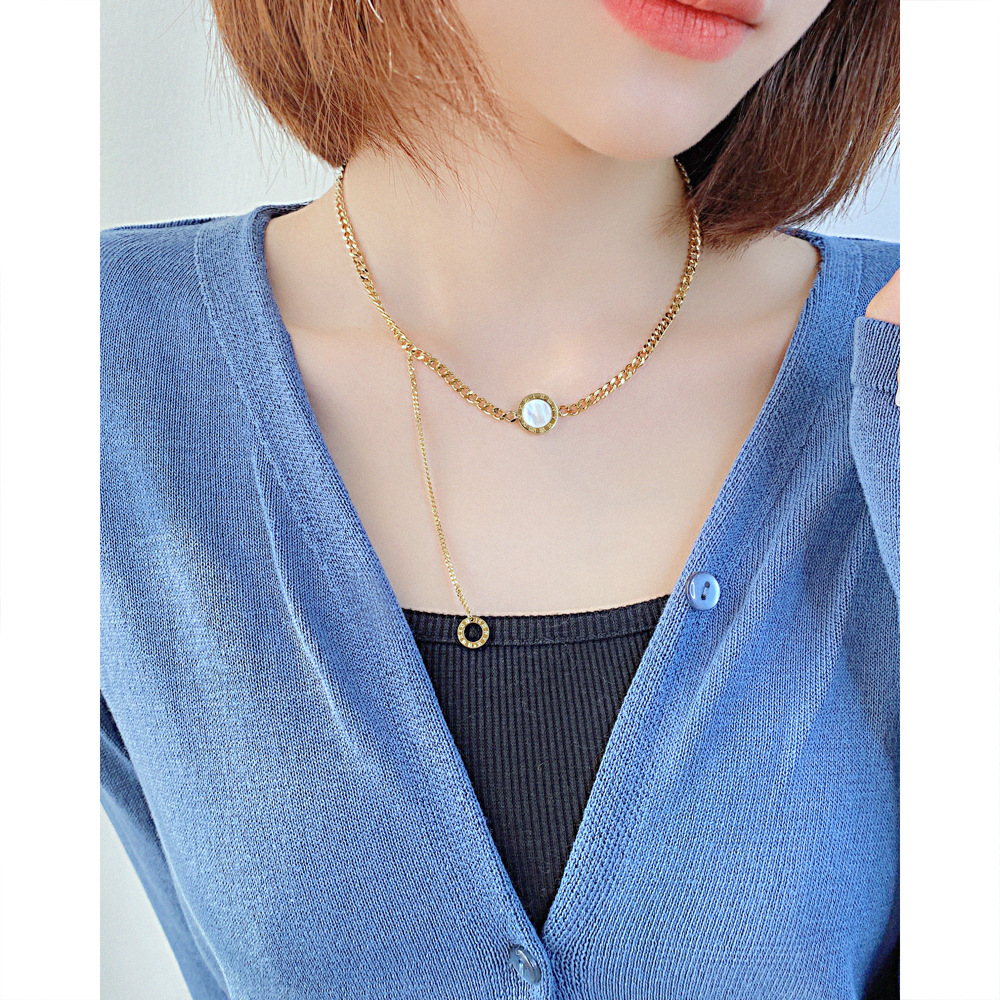 Fashion Geometric Stainless Steel Necklace Tassel Plating Chain Stainless Steel Necklaces_colorza_5