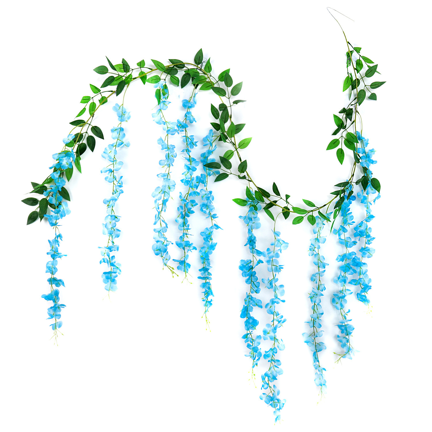Simulación de flores falsas de wisteria varilla decoración de flores enrolladas techo de plástico de flores de vid cadena de plantas de aire acondicionado tubería de protección