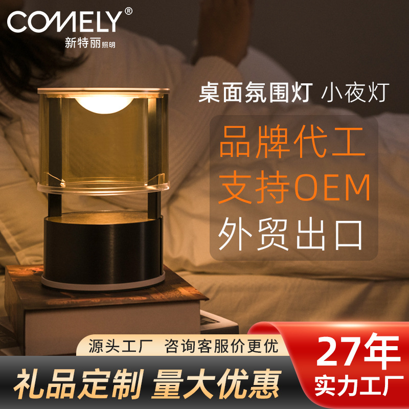 Cross-Border LED atmosphere lamp Nordic light luxury decorative night light camping lamp bedside creative gift modern bedroom foreign trade