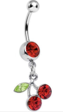 Bijoux de piercing pour nombril Gabby, inspirés des bijoux européens et américains transfrontaliers en forme de cerise. Accessoires de piercing corporel._voghion.com