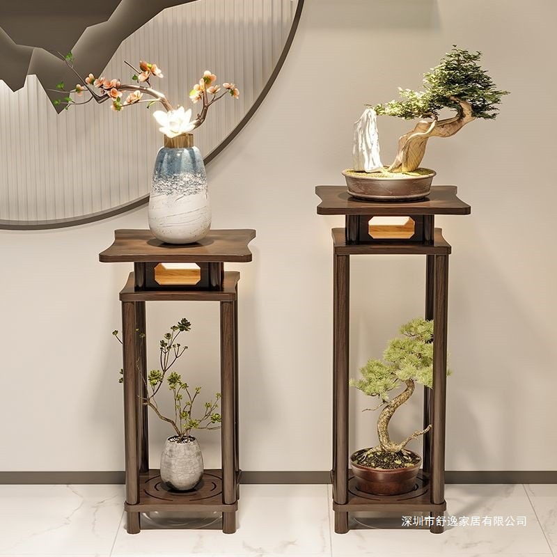 实木小方几客厅小茶几沙发侧边角几边桌新中式小方桌正方简约花盆